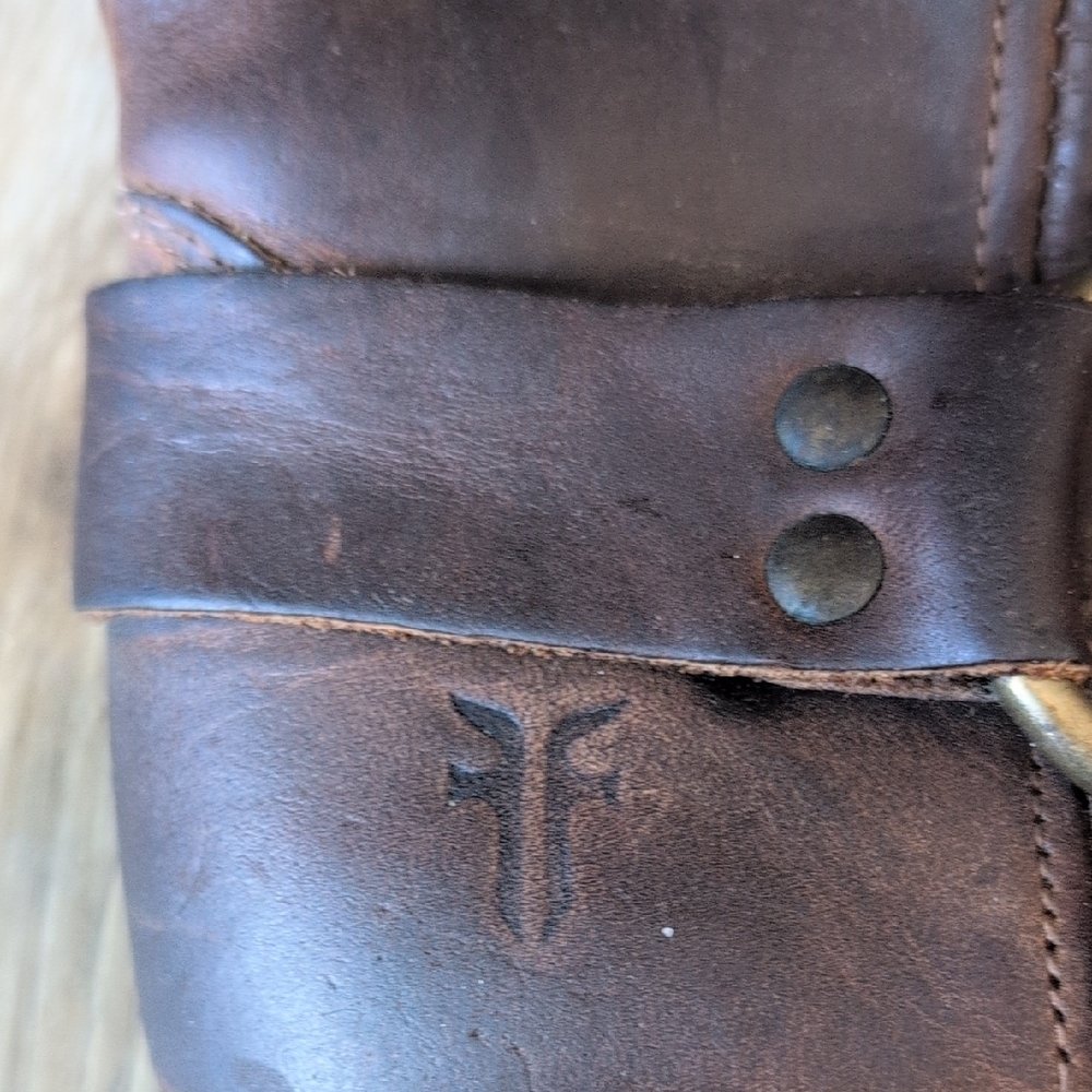 Frye Dark Brown Leather Harness Boots - Picture 5 of 12
